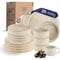 Moritz & Moritz CASTELLO 20-teiliges Geschirrset 4 Personen Beige - Teller Set aus Steinzeug - Geschirr Set aus 4x Dinnerteller, 4x Dessertteller, 4x Suppenteller, 4x Schalen und 4x Tassen