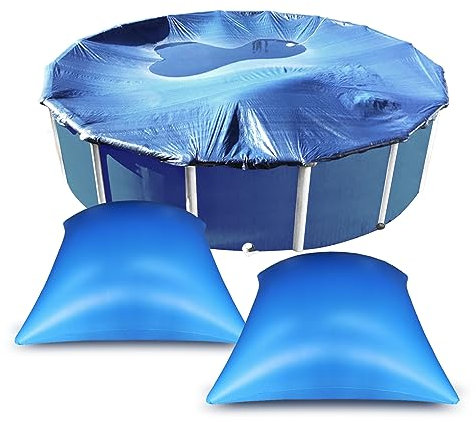 Cuscino Piscina Invernale Quadrato 4×4ft, Cuscino Aria Piscina Copertura Invernale, Cuscino Gonfiabile Invernale Piscina, Accessori per Copertura Piscina Galleggiante Svernante Kit (2 Pezzi)