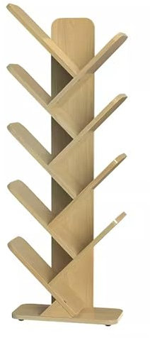 ZPRYZHD Tree Shaped Bookshelf, Space Saving Office Bookshelf Bookcase, Tree Shaped Multi-Layer Bookshelf Standing Storage Rack, Suitable for Office, Home, School(Color:Oak,Size:44x20x128cm)