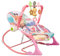 Lettino bebe elettrico, altalena portatile, lettino per neonati e sedile con vibrazione lenitiva, arco di gioco con 3 giocattoli, 3 punti imbracatura (rosa)