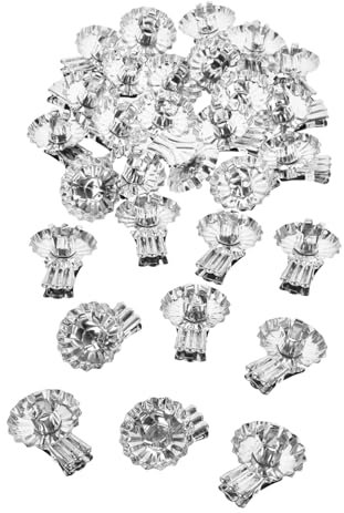 ULDIGI 36stücke Teiliges Silbernes Kerzenhalter Blumenform Metall-kerzenclips Für Stumpenkerzen Dekorative Weihnachtskerzenhalter Für Tannenbaum Stabil Und Schützend Für Möbel