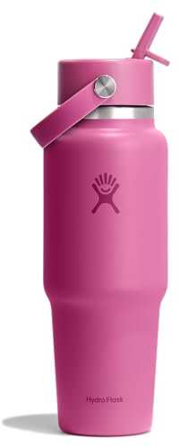 HYDRO FLASK - Travel Bottle 946 ml (32 oz) - Insulated Stainless Steel Water Bottle with TempShield Vacuum Insulation and Leakproof Flex Straw Cap - Fits Most Cupholders - Reef