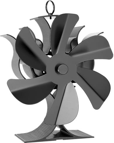 Miaton Log Burner Fan | 6-Blade Stove Fans Log Burners | Fire Fan Wood Burner Fans Heat Powered Silent Operation | Fan for Wood Burning Stove | Fireplace Accessories Tools
