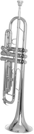 Bb Standard-Trompeten-Set für Anfänger Trompete Bb B Flat Brass Trompeta Robustes Trompete-Musikinstrument Mit Handschuh-Gurtetui(Silver)