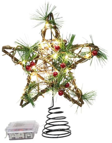 Decoración de árbol de Navidad con luces, Cita de árbol de Navidad con luces | Decoraciones de estrellas de Navidad | Árbol de Navidad en forma de estrella, luces blancas cálidas y blancas para la