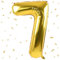 UDRKFOPK Zahlen Luftballon Golden,Golden Luftballon 7, 40 Zoll Golden Folienballon 7，101cm Golden Zahlenballon 7 Helium Ballon Luftballon 7 Geburtstag für 7 Jahre Geburtstagsdeko Kinder Mädchen Junge