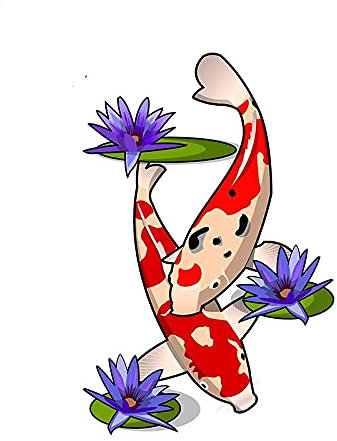 13 cm x 8,8 cm für Koi-Karpfen-Karikatur-Karosserie-Abziehbild-Vinylauto-Aufkleber kreativ