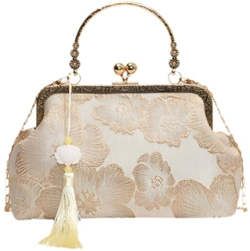 Abbdbd Chinesischen Stil Bestickte Schultertasche Elegante Handtasche Retro Kleine Tasche Hochzeit Party Luxus Designer Frauen Abendtasche