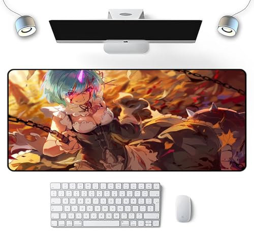 Wuyouni Anime Re Zero Gaming-Mauspad, großes Tastatur-Mauspad, rutschfest und wasserdicht, PC-Zubehör, Gaming (800 x 300 x 3 mm)