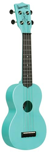 Kala Recycled Soprano Waterman Ukulele Durable, Travel-Ready Instrument - Glow-in-the-Dark Aqua Mist