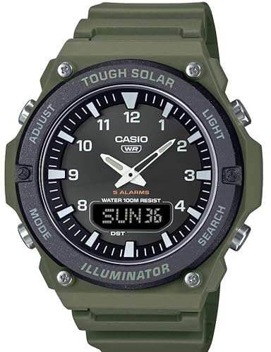 Casio AQ-S820W Series | Black/Green | Tough Solar | World Time | LED Illuminator | Ana-Digital Watch