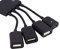 Generic Micro USB Hub, USB To Micro Converter with Design 4 Port Host Otg Hub Adapter Cable Otg Adapter Cable for Tablet Smartphone