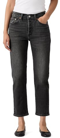 Levi's Damen Jeanshose 501 Crop High Rise, Straight Fit, Schwarz (Delivery Distance), W32/L28