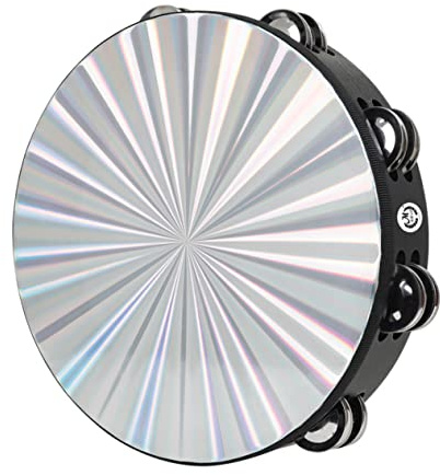 HAWILLOSCH 1 Stück Handtrommel aus Doppelte Reihe mit Klingenden Schellen Farbenfrohes Musikinstrument für Erwachsene für Musikspiel und Kreative Bildung