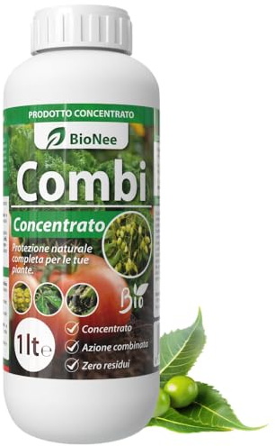 Combi Concentrato BioNee – Trattamento Naturale per Piante con Olio di Neem + Sapone Molle | Contra Afidi, Cocciniglie, Acari, Parassiti | Idrosolubile da Diluire