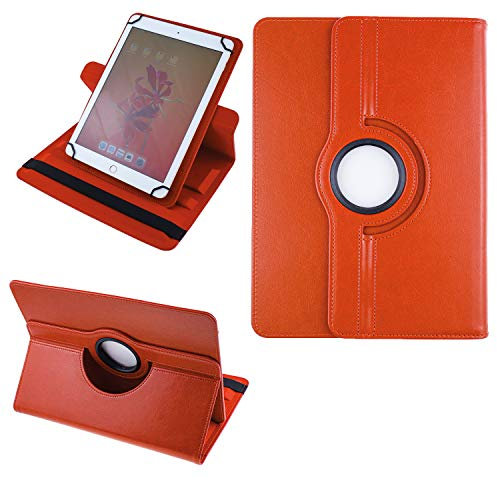 COOVY® 2.0 Étui de prougeection avec rougeation 360° Universel pour Tous Les MODÈLES DE Tablette 9/10 / 10,1 Pouces Housse Coque Cover Case avec Rabat/Stand de positionnement | Universal 10.1 Orange