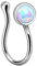 Piercingfaktor Fake Ring Non Piercing Nasenpiercing Nasenring Hoop Clip On Septum Nasenstecker Nase Messing mit Opal Stein Silber Weiß