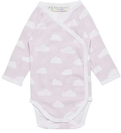 Sense Organics Baby-Mädchen YGON Wickelbody Langarm Formender Body, Mehrfarbig (AOP Clouds Rose 681000), 68 (Herstellergröße: 3M)