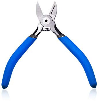 Speedwox Zange/Seitenschneider, aus Kunststoff und Karbonstahl, abgewinkelt, verwendbar zum Durchtrennen von Draht etc., hohe Hebelwirkung, mit Feder, blau