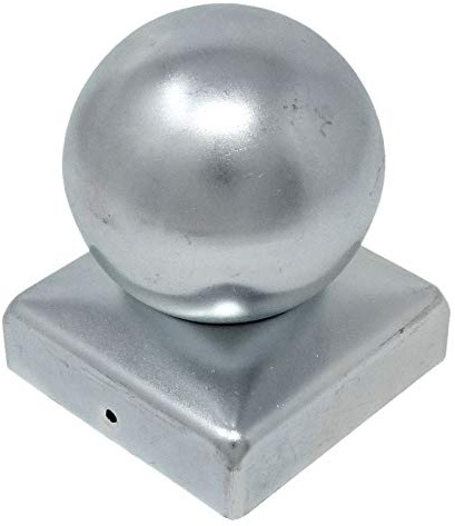 SOTOOLS 4 x Pfostenkappe mit Kugel, für Pfosten 80 x 80 mm, Stahl verzinkt | Abdeckkappe für Pfosten.