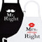 Nomsum Schürzenset, Küchenpaare Geschenkset für Verlobungen, Hochzeiten, Jubiläen und mehr, 2-teilig, Einheitsgröße (Mr Right Mrs Right)