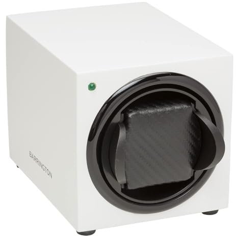 BARRINGTON Automatischer Einzelner Uhrenbeweger in Gletscherweiß mit Leisem Japanischem Motor Programmierbar Stilvolle Gepolsterte Uhrenrotationsbox