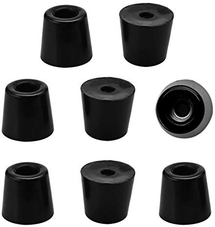 sourcing map 8pcs Patin Pied Chaise Meuble Caoutchouc Tampon Pare-choc Embout Jambe Protection Avec Rondelle Métallique D19x14xH17mm