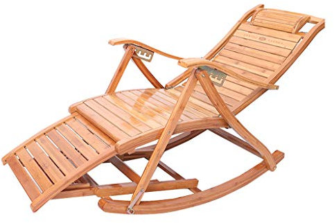 Sonnenliege Holz Klappbar Wetterfest mit Auflage Armlehne | Vintage Antik Schaukelstuhl Garten Schwingstuhl Relaxstuhl Relaxsessel Liegender Liegestuhl