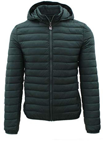 Ciabalù Piumino Uomo 100 Grammi con Cappuccio Removibile Mezza Stagione (XXL, Verde)
