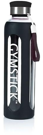 Gymstick Borraccia in vetro, nera, 600 ml