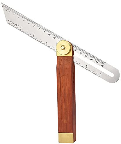 WANTOUTH Équerre de Menuisier, 200 mm Fausse Equerre en T, Équerres de Charpentier en Inox, Outils de Mesure Menuiserie Réglable, Equerre Fausse pour Menuisier, Charpentier, Artisan, Travail du Bois