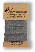 Slantastoffe Details zu Schrägband Jersey Bündel 3m 20mm Uni (Dunkelgrau meliert)