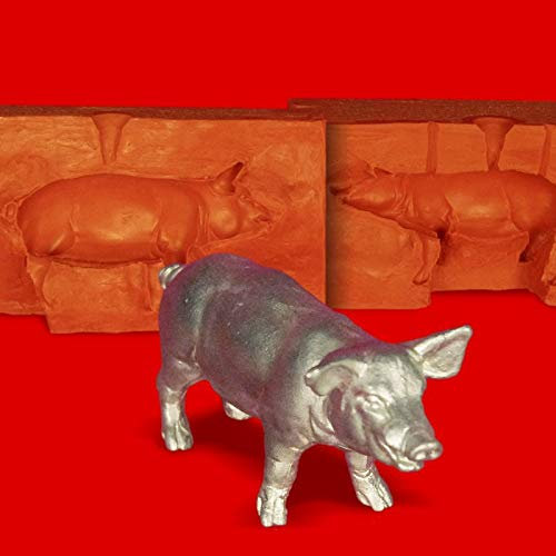 Polyment GmbH Zinn Giessform Schwein Hauschwein stehend - Silikonform hitzebeständig - benötigt 390g Reinzinn