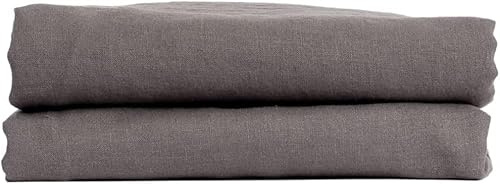 My Linen Home Bettlaken aus 100% Stonewashed Leinen Dunkelgrau, 230x270cm I Hypoallergen, Temperaturregulierend, Atmungsaktiv I Sanft, weich selbst zur empfindlichsten Haut I Für alle Jahreszeiten