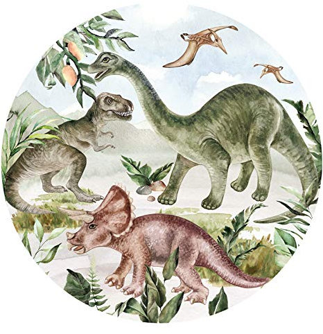 Little Deco Wandtattoo Kinderzimmer Wandbild Dinosarier Wandsticker für Kinder Wanddeko Spielzimmer Wandaufkleber Selbstklebende Tapete Schlafzimmer rund DL570