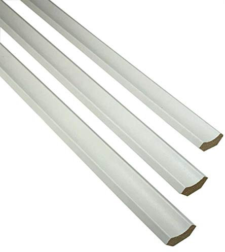 10 x 1.2m - White Edging For All Types Of Flooring - Wood - Laminate - LVT - Floor Beading Scotia/Skirting - 1.2m Lengths - Floor Edging Strip