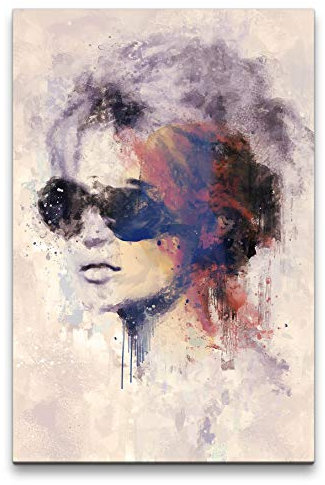 Porträt Abstrakt Kunst Filmikone Schauspielerin Sonnenbrille 60x90cm Leinwandbild