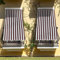 Tenda da sole colore Marrone Bianca 145x250 cm ombreggiante casa ufficio con kit ganci anelli tessuto resistente antistrappo da esterno veranda balcone porta finestra giardino gazebo lavabile (1)