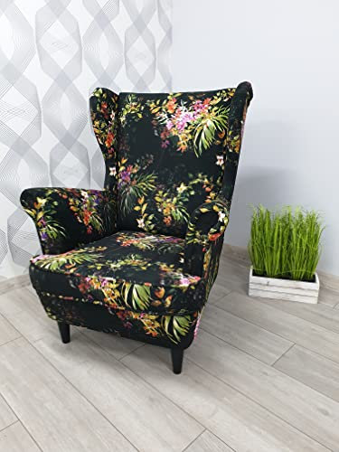 MartHome Einzelsofa Loungesessel mit Fußstütze Wohnzimmersessel, Stoffsessel - Relax Sessel TV Ohrensessel, Bequemer Loungesessel Wohnzimmer - Skandinavischer Sessel (Muster 5)