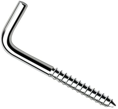 35mm Tornillos de Gancho en L Ángulo Recto (50 piezas) Tornillo de Madera de Esquina de 90 Grados Chapado en Zinc, Tocador, Ganchos Cuadrados Para Secadora de Ropa, Colgador de Pared 4x35 mm