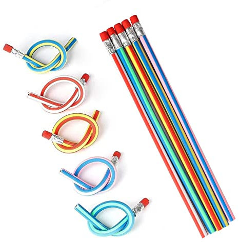 Biegsame Bleistifte, faltbare Bleistifte, lustige Bleistifte, 10 Stück, flexible Bleistifte, langlebig, flexibel, Partytüten-Füllset für Kinder, Buntstift