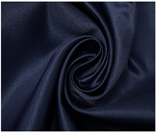 Matte Duchess Bridal Satin Polyester Fabric for Dressmaking Wedding Crafts Quilting Sewing 150cm Wide (10 Metre (1000 x 150cm), Navy)