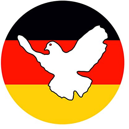 Generisch Flaggen Aufkleber Deutschland Peace Frieden Taube Friedenstaube 8cm | Sticker Autoaufkleber