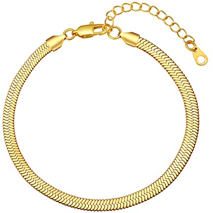 FindChic Chaine de Cheville Serpent Femme Acier/Or/Noir/Or Rose Bracelet de Pied Choker 3/5 mm Ras De Cou Inoxysable Gourmette Fille Large Acier