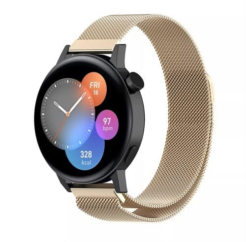 Strap-it Milanesearmband - kompatibel mit - Huawei Watch GT 3 42mm - Armband - Champagner - fur Huawei Watch GT 3 Pro 43mm - Huawei Watch GT 2 42mm