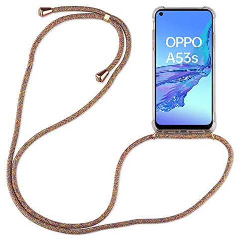 betterfon Hülle Kompatibel mit Oppo A53s | Handykette Smartphone Halskette Hülle mit Band | Handyhülle mit Kordel zum Umhängen Kompatibel für A53s | Rainbow