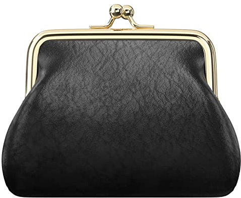 Petit porte-monnaie en cuir synthétique avec fermoir, porte-monnaie de voiture pour femme, homme, enfant, fille, Noir, Mode