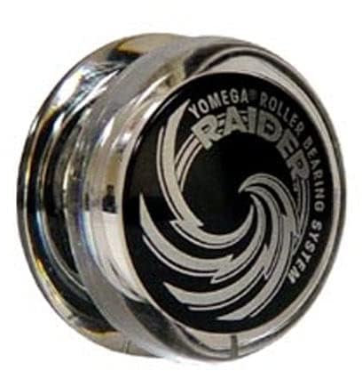 Yomega Raider - Professional Responsive Ball Bearing Yoyo, Great for Kids, Beginners and for Advanced String Yo-Yo Tricks and Looping Play. + Extra 2 Strings & 3 Month Warranty (Clear/Black Cap)