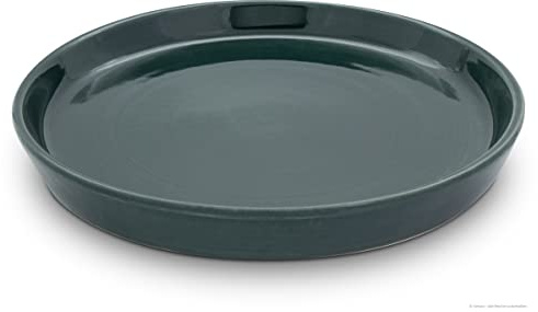 Kerazo Keramik Unterschale/Untersetzer rund witterungsbeständig Außen Ø16 cm, Innen Ø13 cm robust, dickwandig für Blumentopf Pflanzkübel Vogeltränke (dunkelgrün)