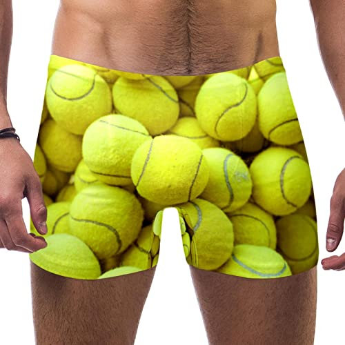 VBFOFBV Bedruckte Jammer-Badeanzug-Badeshorts für Herren,Gelber Tennisball Muster Sport